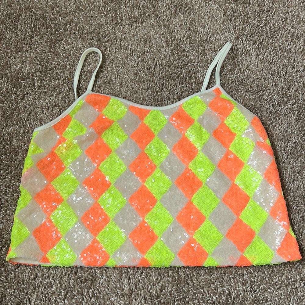 Neón Sequin Crop Top